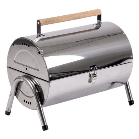 Barbacoa de carbón vegetal Bo-Camp Barbecue Barrel plata