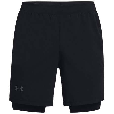 Pantalones cortos de hombre Under Armour Launch SW 7'' 2N1 Short negro Black / Black / Reflective