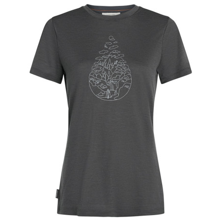 Camiseta de mujer Icebreaker Women Merino 150 Tech Lite SS Tee Hike Path gris Obsidian