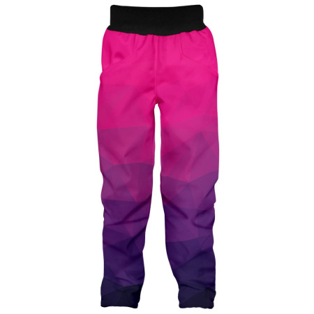 Pantalones softshell para niños WAMU Mozaika purple rosa/violeta