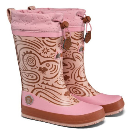 Botas de agua para niños Affenzahn Rainboot Vegan Puddly Deer rosa Deer