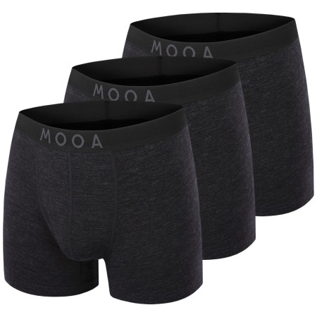 Calzoncillos bóxer para hombre MOOA MerinoSilk 4in 3-pack negro black melange