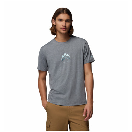 Camiseta de hombre Columbia Parsons Point™ SS Graphic Tee gris City Grey Heather, Pointed Peaks