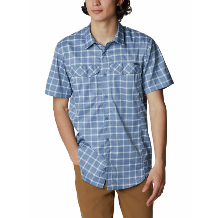 Camisa de hombre Columbia Silver Ridge Lite Plaid SS azul claro BluestoneSmallGrid