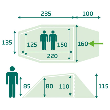 Tienda de campaña de senderismo Loap Ohio 2