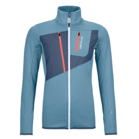 Sudadera de mujer Ortovox Fleece Grid Jacket W 2023 azul claro Lightblue