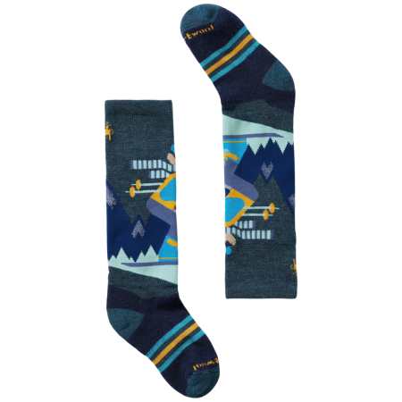 Calcetines para niños Smartwool Kids' Wintersport Full Cushion Mountain Moose OTC Socks azul TWILIGHT BLUE