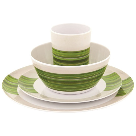 Vajilla Outwell Blossom Picnic set – 4 osoby verde PogoniaGreen