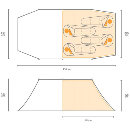 Tienda de campaña de senderismo Regatta Montegra 4 ALU