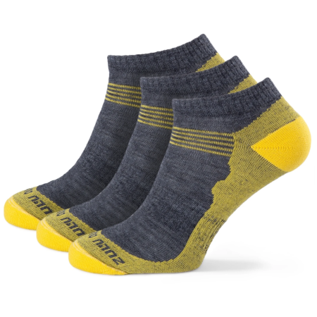 Calcetines Zulu Merino Summer 3-pack gris/amarillo grey/yellow