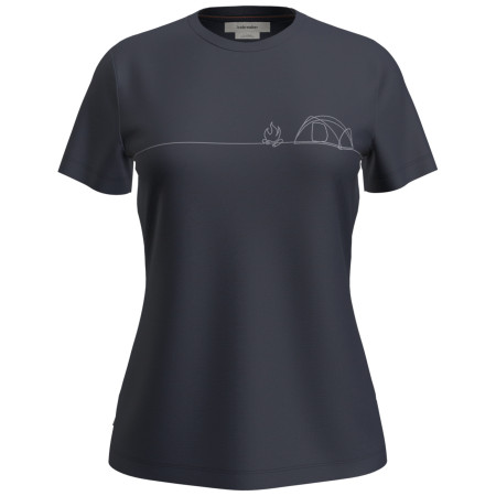 Camiseta funcional de mujer Icebreaker W Mer 150 Tech Lite SS Tee Single Line C azul oscuro Midnight Navy