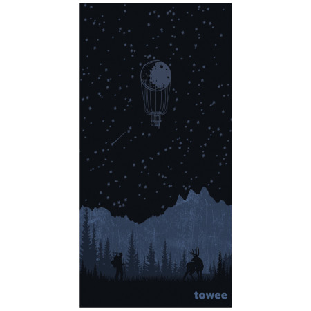 Toalla de secado rápido Towee Backpacker 80x160 cm negro/azul Backpacker