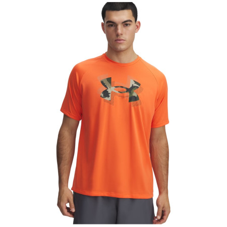 Camiseta de hombre Under Armour M Tech Print Fill SS naranja Fire / / Baroque Green