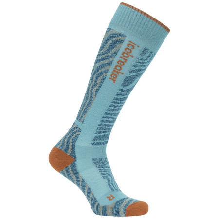 Calcetines de mujer Icebreaker Women Merino Blend Ski+ Medium OTC Mountain Contour azul claro Hydr/Trai/Atlan
