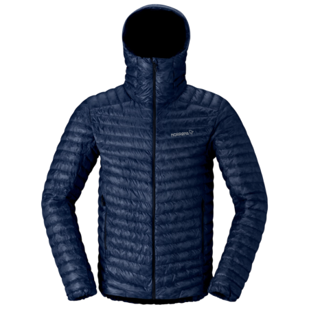Chaqueta de plumón para hombre Norrona trollveggen down800 super light Hood azul oscuro Indigo Night