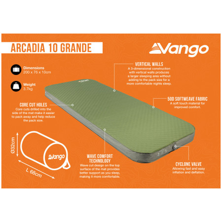 Colchoneta autohinchable Vango Arcadia 10 Grande