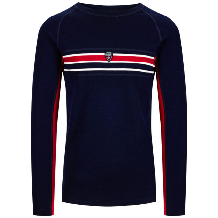 Camiseta funcional de hombre Dale of Norway Aksla Masculine Baselayer Crew neck azul oscuro Navy Red OffWhite