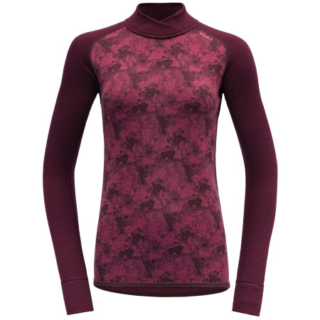 Sudadera funcional de mujer Devold Kvitegga Merino 230 C.Neck Wmn rosa/burdeos Beetroot