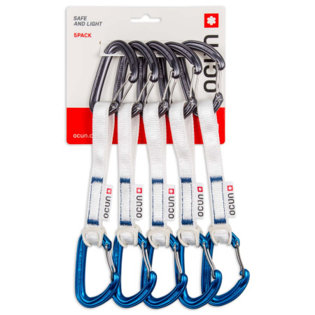 Juego de cintas express Ocún Kestrel QD Bio-Dyn-Ring 15 mm 15 cm 5-Pack azul Blue