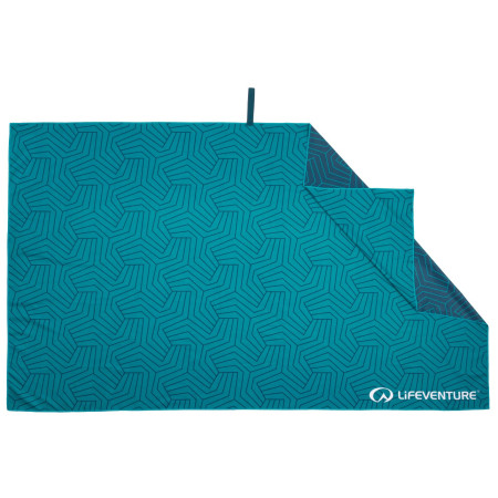 Toalla de secado rápido LifeVenture Printed SoftFibre Trek Towel turquesa GeometricTeal