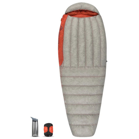 Saco de dormir de plumón Sea to Summit Flame FmI - Women's Long gris/rojo Light Grey / Paprika