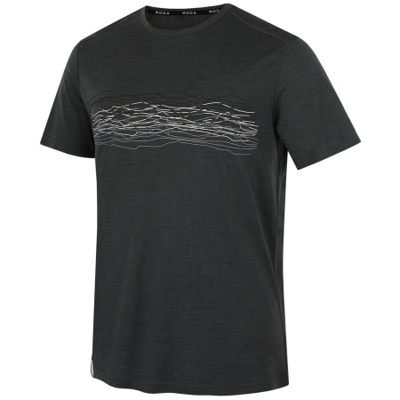 Camiseta de hombre MOOA Merino Lyolite Waves 150 Short negro black melange