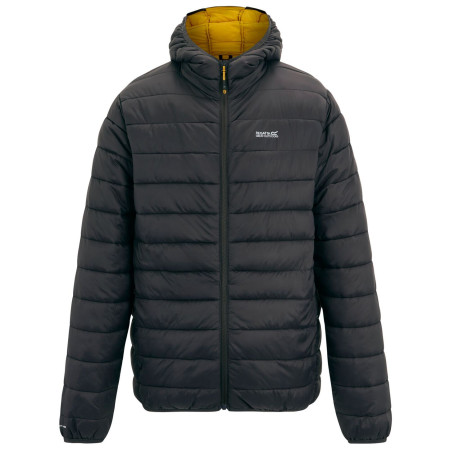 Chaqueta acolchada para hombre Regatta Hooded Marizion gris/amarillo Ash(Sunset)