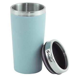 Taza térmica Outwell Vacuum Bamboo Mug azul claro