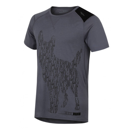 Camiseta funcional de hombre Husky Merino 100 kr rukáv Dog gris
