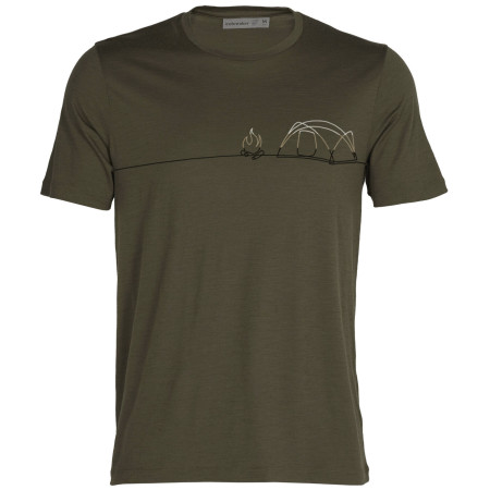 Camiseta de hombre Icebreaker Men Tech Lite II SS Tee Single Line Camp verde loden
