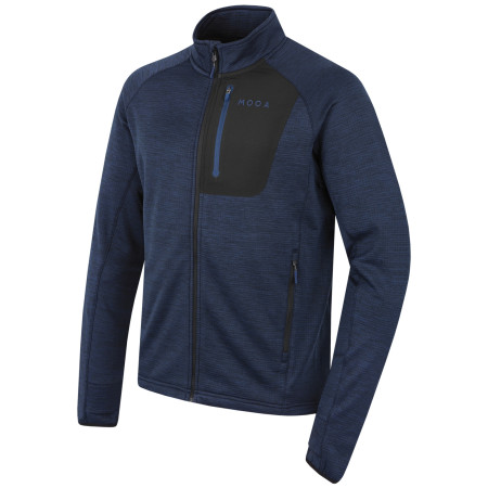 Sudadera de hombre MOOA Nyore Grid 220 azul oscuro navy melange