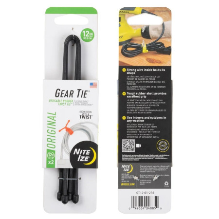 Alambre de amarre Nite Ize Gear Tie 12" negro Černá