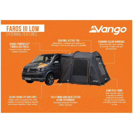 Carpa de autocaravana/furgoneta Vango Faros III Low