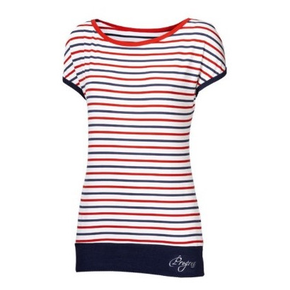 Camiseta de mujer Progress OS Sepia 24NV blanco/azul TricolorStrips