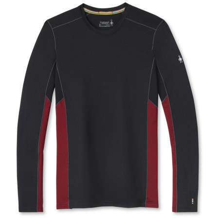 Camiseta funcional de hombre Smartwool Merino Sport 150 Long Sleeve Crew negro/rojo TibetanRedHeatherBlack