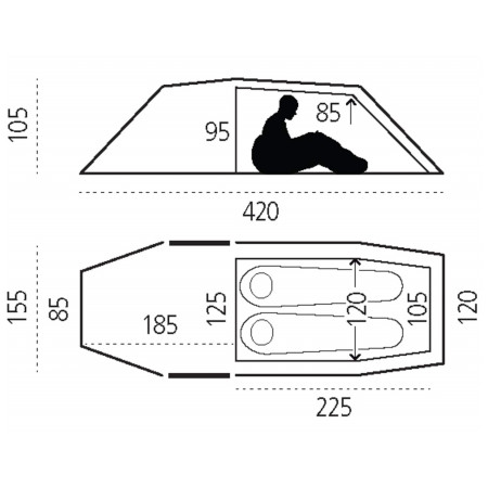 Tienda de campaña de senderismo Fjällräven Keb Endurance 2