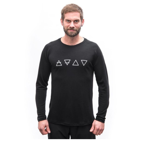 Camiseta funcional de hombre Sensor Merino Blend Elements black