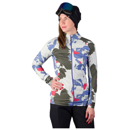 Sudadera funcional de mujer Northfinder Tiara beige/verde multicolorprint