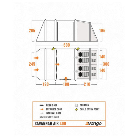 Tienda familiar Vango Savannah Air 400 Package
