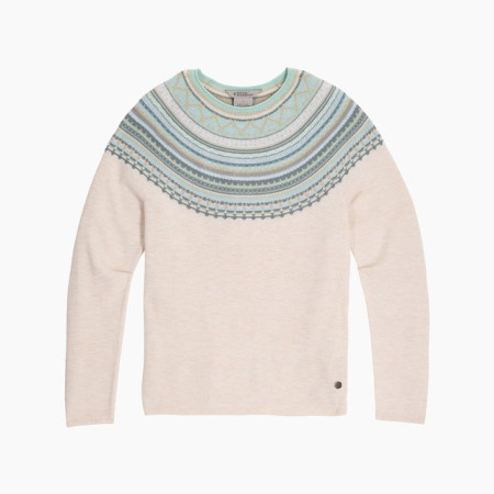 Jersey de mujer Royal Robins Westlands Fairisle Crew beige Chalk Htr Manzanita Pt