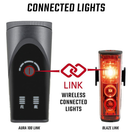 Luz delantera / trasera Sigma Aura 100 + Blaze Link