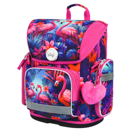 Mochila escolar para educación primaria Baagl Ergo rosa Plameňáci
