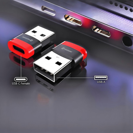Adaptador Swissten Dataguard With Data Blocking USB-A (Male) / USB-C (Female)