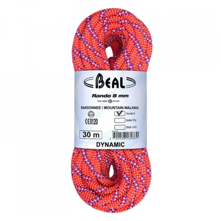 Cuerda de escalada Beal Rando 8 mm (48 m) naranja ORANGE