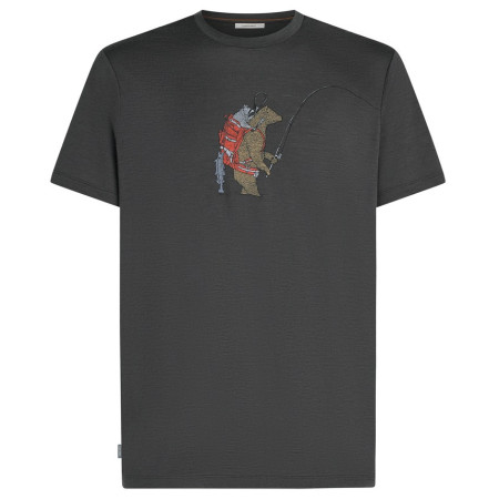 Camiseta de hombre Icebreaker Men Merino 150 Tech Lite SS Tee Bear Catch gris oscuro Obsidian