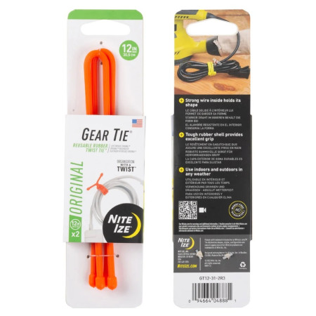 Alambre de amarre Nite Ize Gear Tie 12" naranja Oranžová