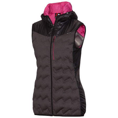 Chaleco de mujer Northfinder Simila negro/rosa Blackmelange