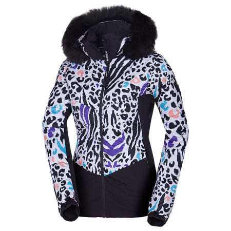 Chaqueta de esquí para mujer Northfinder Vivian blanco/negro 638alloverprint