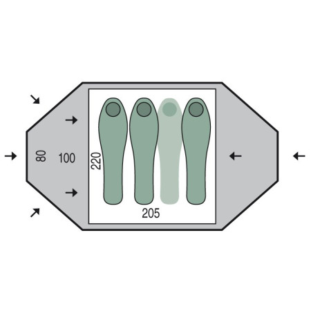 Tienda de campaña para 3 personas Pinguin Taifun 3