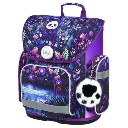 Mochila escolar para educación primaria Baagl Ergo violeta Jungle Panda